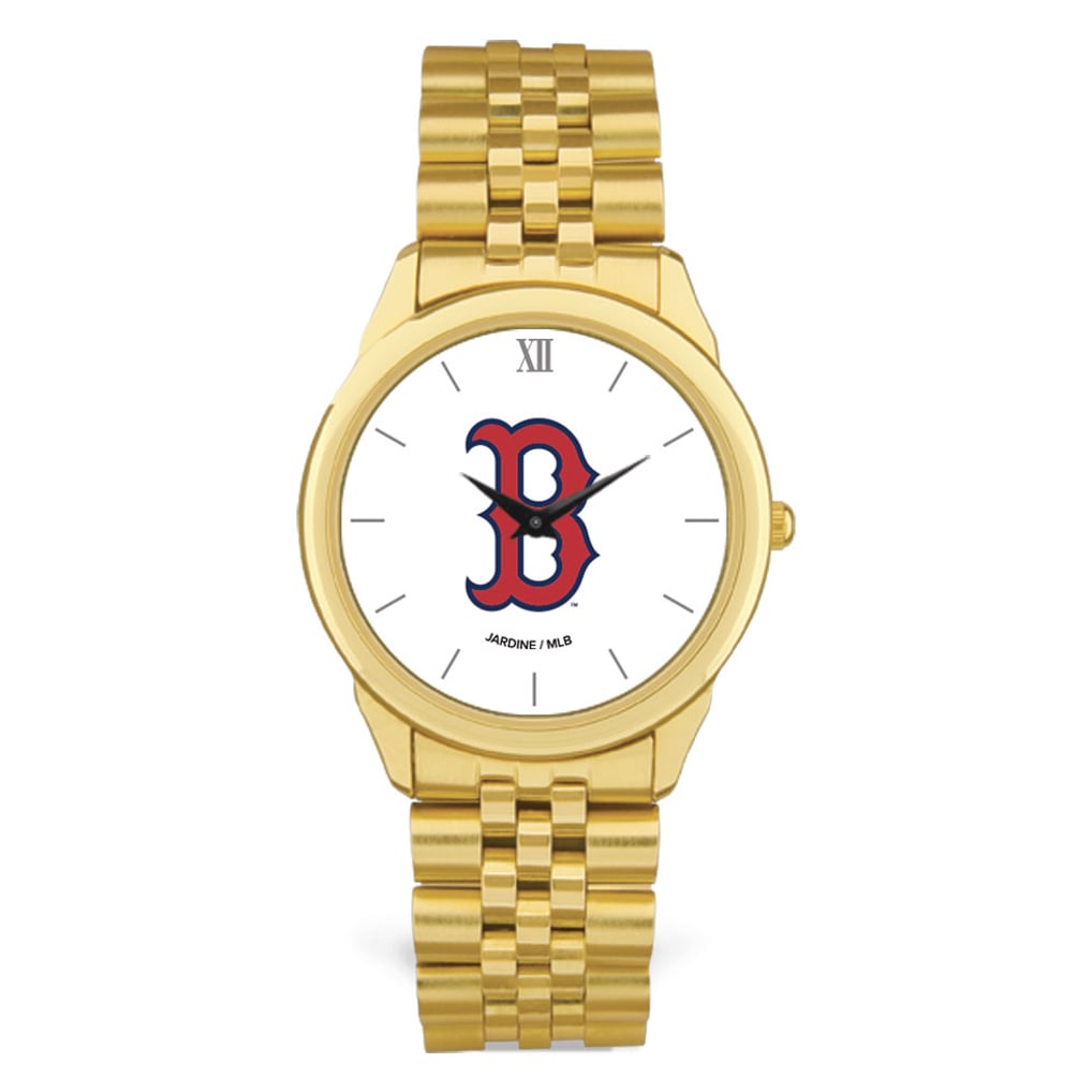  Boston Red Sox White Dial Rolled Link Bracelet Wristwatch - Gold