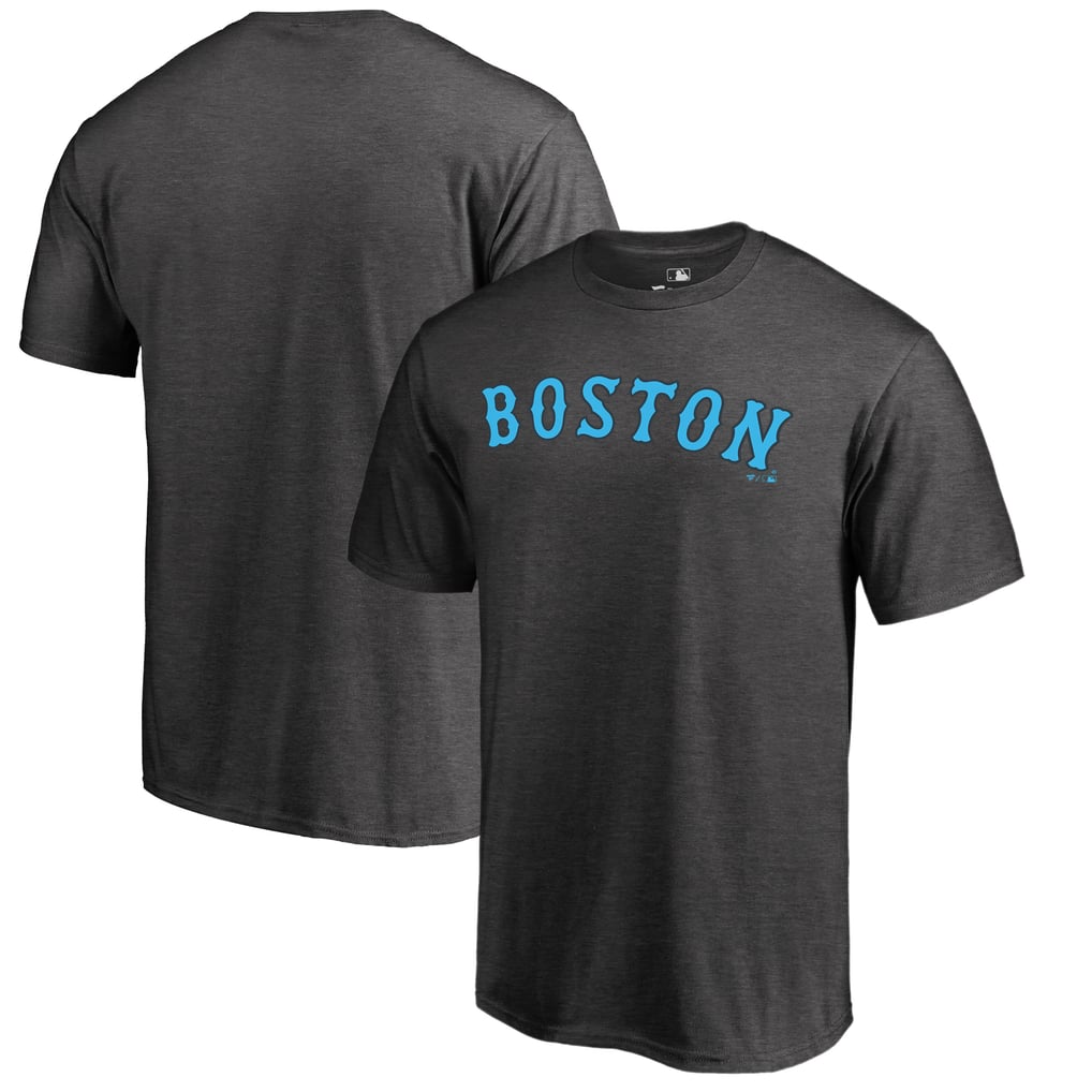 Boston Red Sox Blue Wordmark T-Shirt - Heathered Charcoal