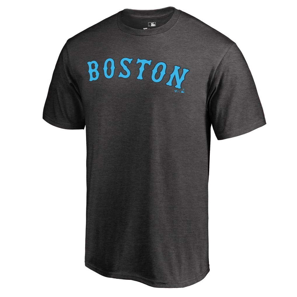 Boston Red Sox Blue Wordmark T-Shirt - Heathered Charcoal