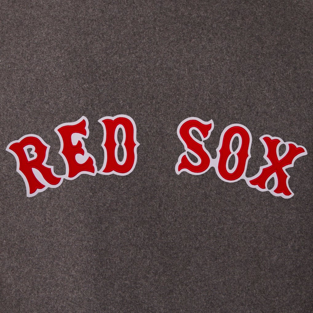 Boston Red Sox JH Design Wool & Leather Reversible Jacket - Charcoal/Navy