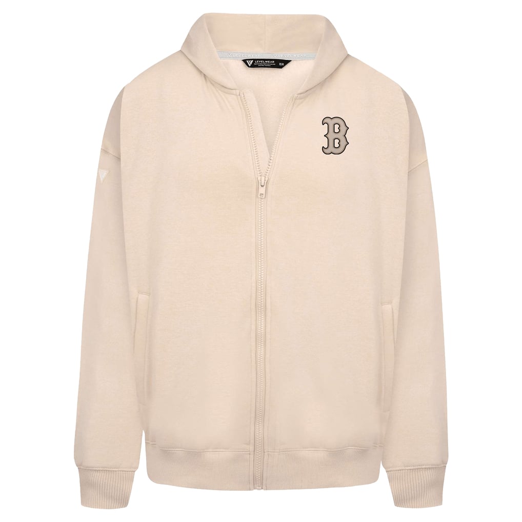 Boston Red Sox Levelwear Uphill Oversized Full-Zip Hoodie - Khaki