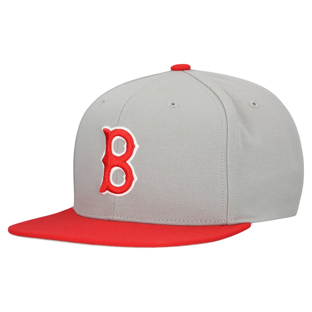 Boston Red Sox Mitchell & Ness Cooperstown Collection Basic Flip Snapback Hat - Gray