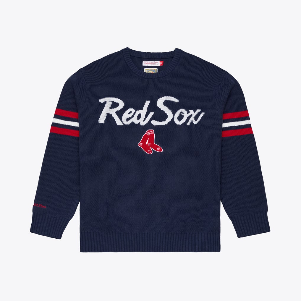 Boston Red Sox Mitchell & Ness Head Coach Sweater - Navy
