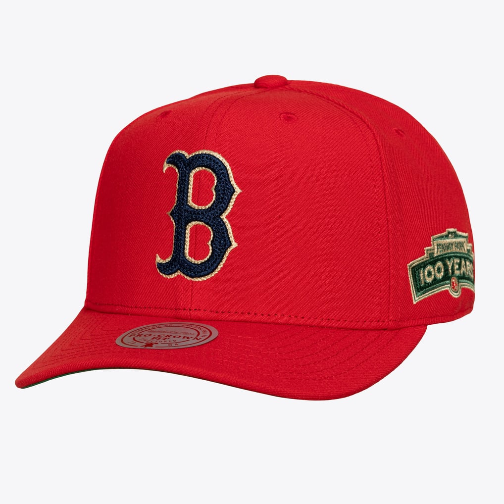 Boston Red Sox Mitchell & Ness Fenway Park 100th Anniversary Patch Secondary Pro Snapback Hat - Red