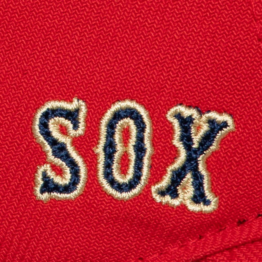 Boston Red Sox Mitchell & Ness Fenway Park 100th Anniversary Patch Secondary Pro Snapback Hat - Red
