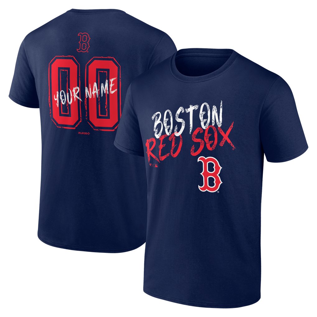 Boston Red Sox  Hustle Personalized Name & Number T-Shirt - Navy