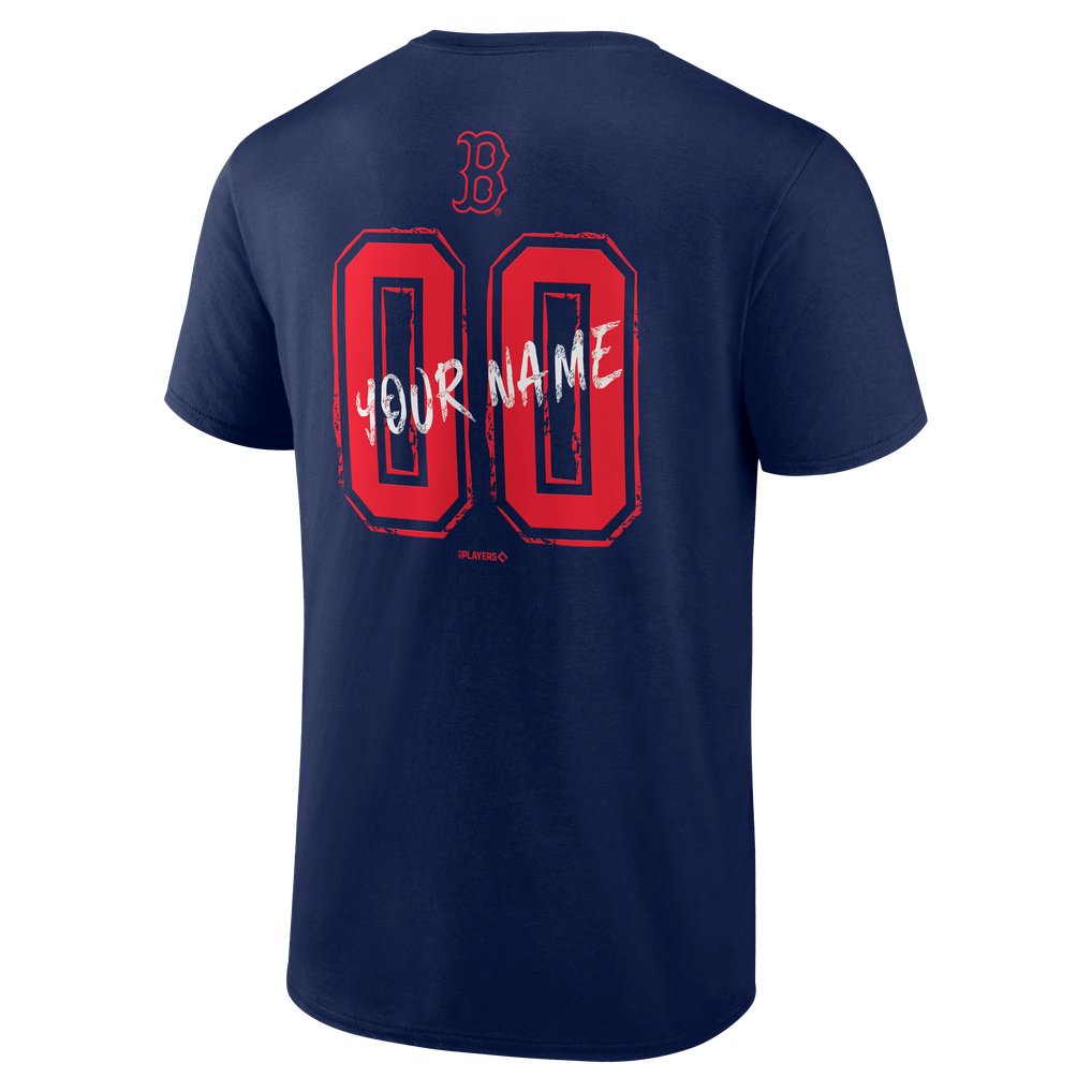 Boston Red Sox  Hustle Personalized Name & Number T-Shirt - Navy