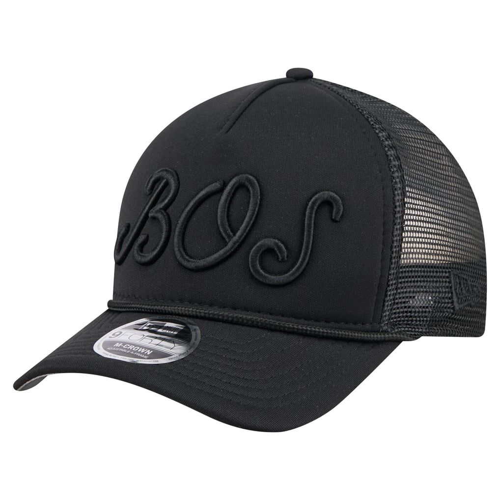 Boston Red Sox New Era City Initial 9FORTY A-Frame M-Crown Adjustable Trucker Hat - Black