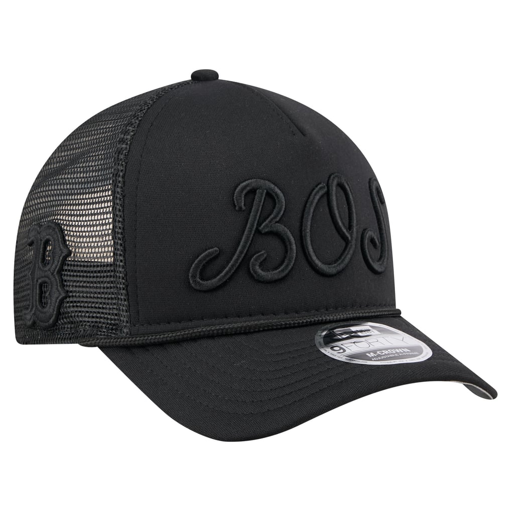 Boston Red Sox New Era City Initial 9FORTY A-Frame M-Crown Adjustable Trucker Hat - Black