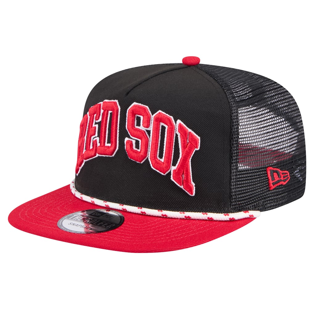 Boston Red Sox New Era Throwback Meshback Golfer Hat - Black