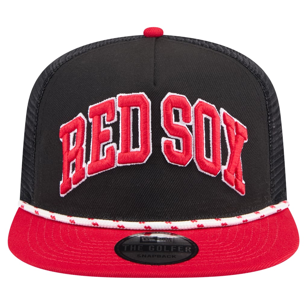 Boston Red Sox New Era Throwback Meshback Golfer Hat - Black