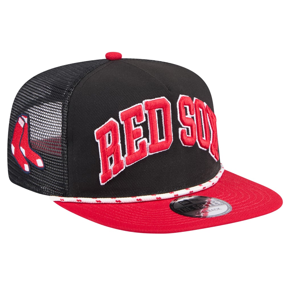 Boston Red Sox New Era Throwback Meshback Golfer Hat - Black