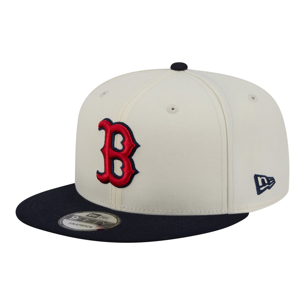 Boston Red Sox New Era Localized 9FIFTY Snapback Hat - Cream/Navy