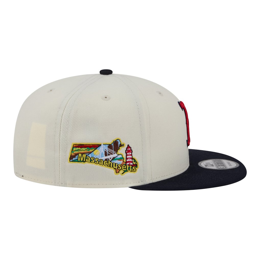 Boston Red Sox New Era Localized 9FIFTY Snapback Hat - Cream/Navy