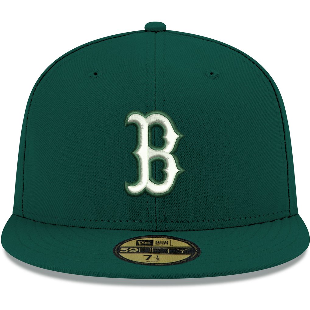 Boston Red Sox New Era White Logo 59FIFTY Fitted Hat - Green 