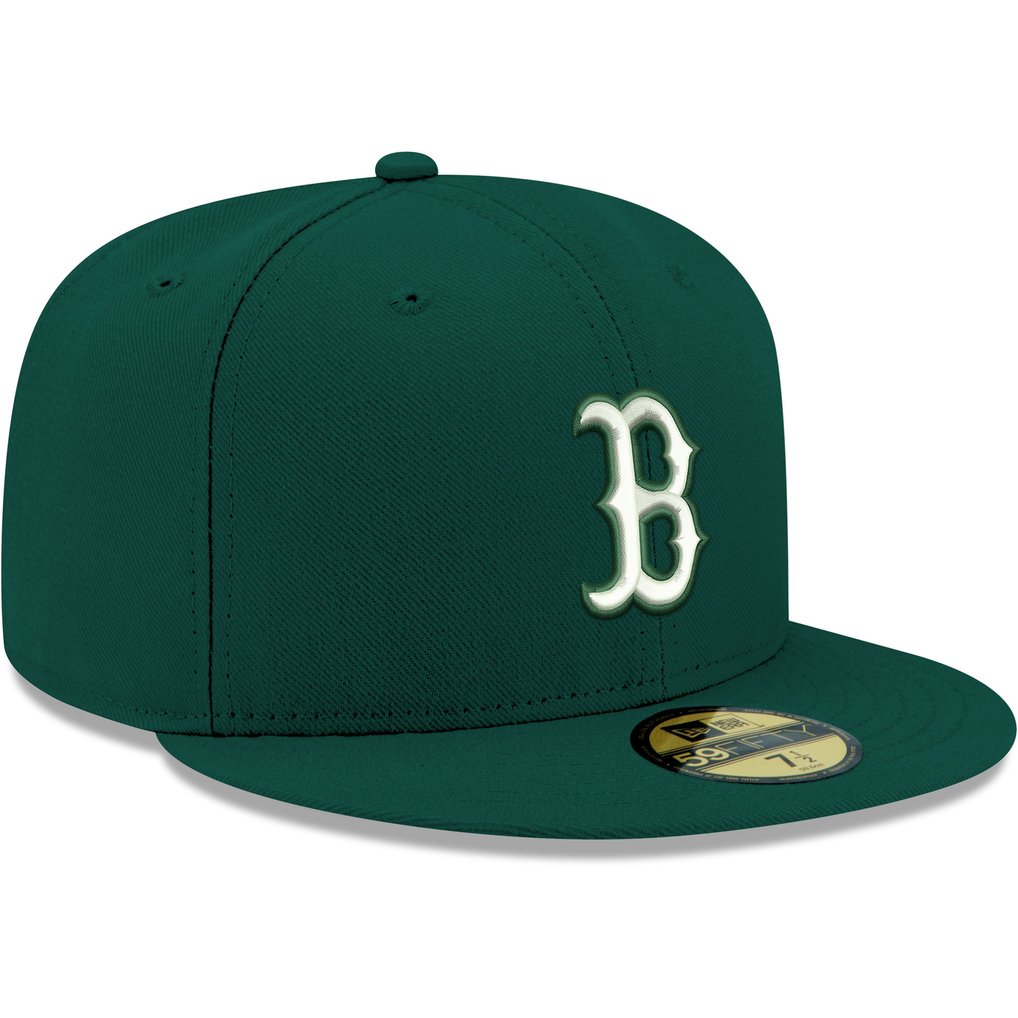 Boston Red Sox New Era White Logo 59FIFTY Fitted Hat - Green 