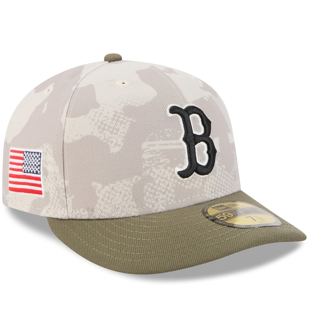 Boston Red Sox New Era 2025 Armed Forces Day 59FIFTY Fitted Hat - Light Beige/Olive