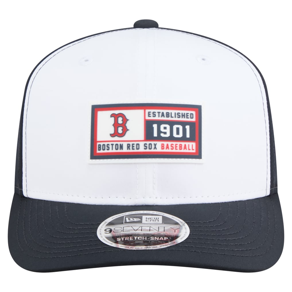 Boston Red Sox New Era Established Patch 9SEVENTY Adjustable Hat - White/Navy