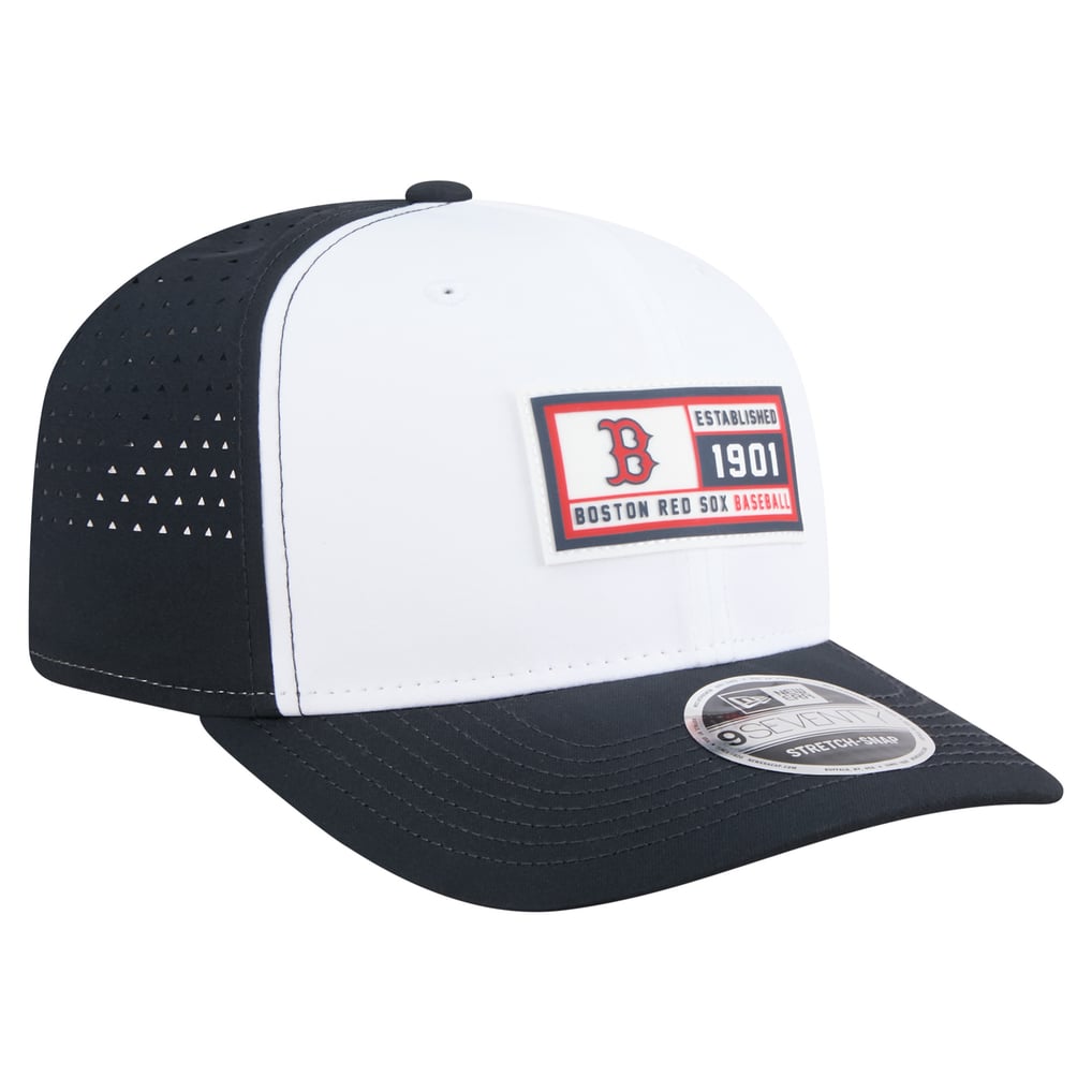 Boston Red Sox New Era Established Patch 9SEVENTY Adjustable Hat - White/Navy