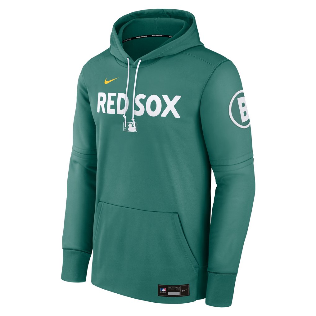  Boston Red Sox Nike 2025 City Connect Authentic Collection Therma Pullover Hoodie - Green