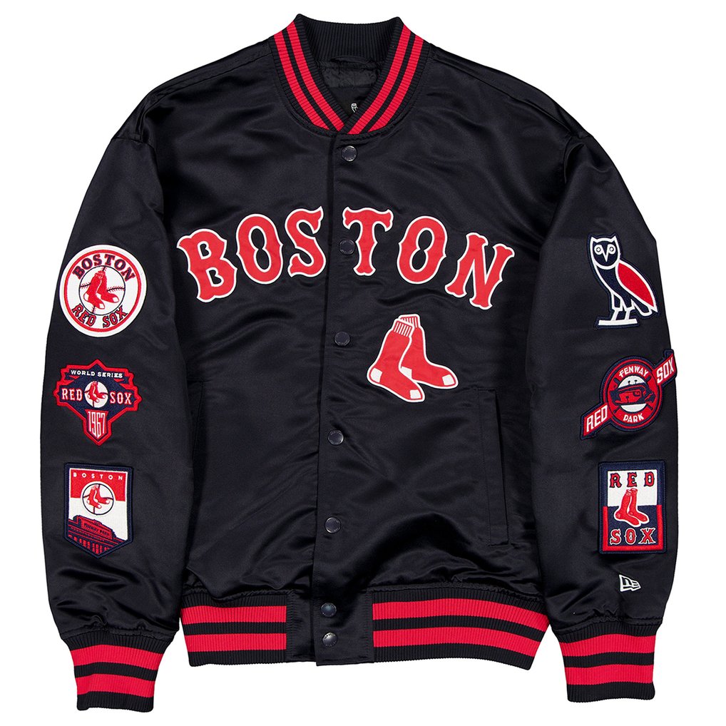 Boston Red Sox OVO x New Era Full-Snap Twill Satin Jacket - Navy