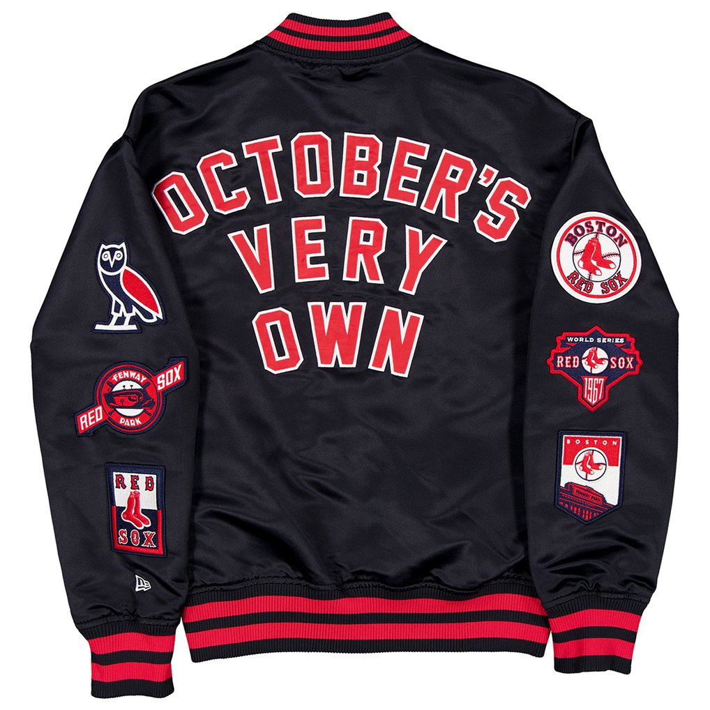 Boston Red Sox OVO x New Era Full-Snap Twill Satin Jacket - Navy