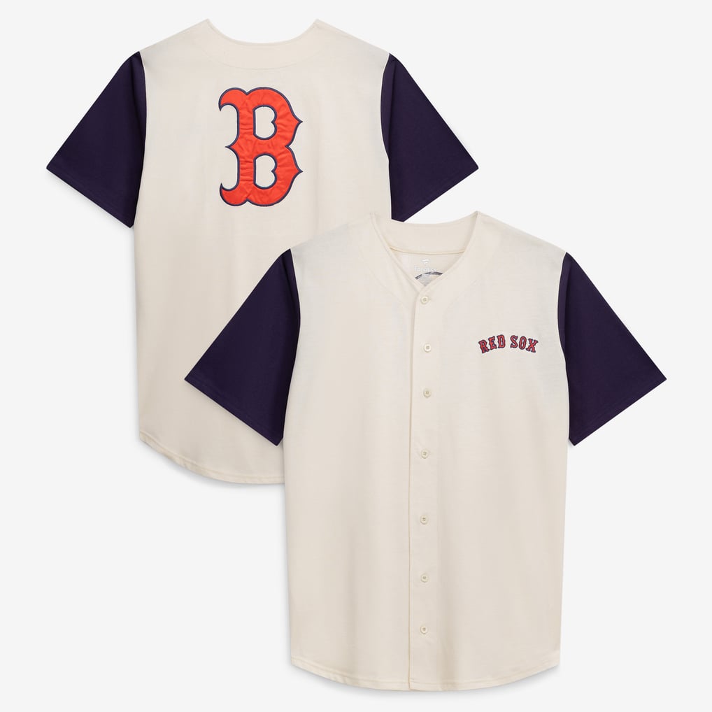  Boston Red Sox Profile Big & Tall Full-Button Jersey - Cream