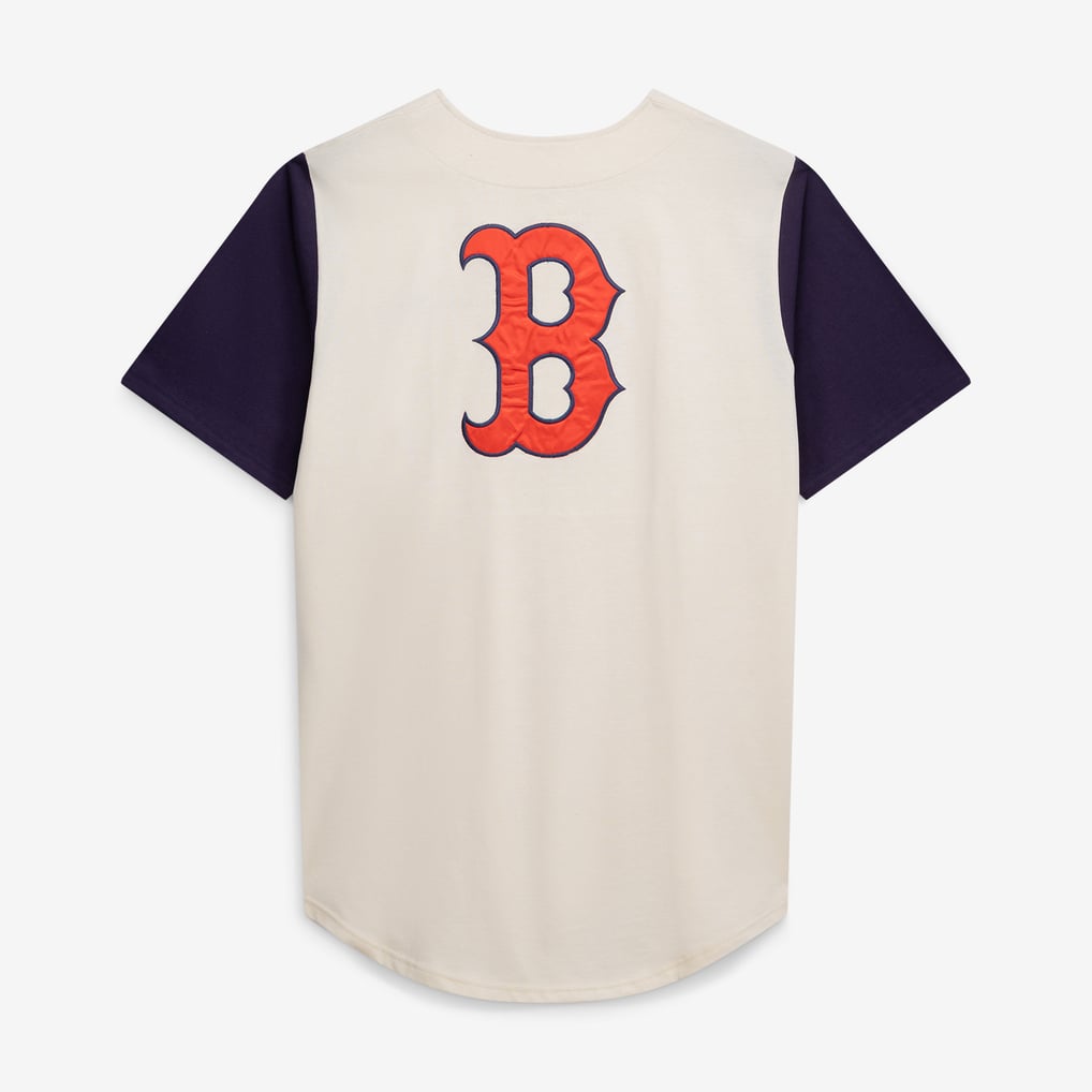  Boston Red Sox Profile Big & Tall Full-Button Jersey - Cream