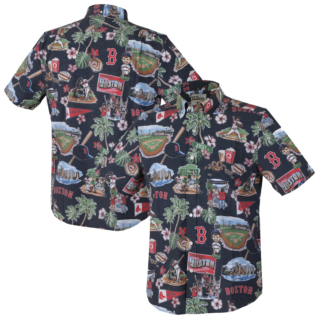 Boston Red Sox Reyn Spooner Big & Tall Scenic Performance Tri-Blend Aloha Button-Down Shirt - Navy