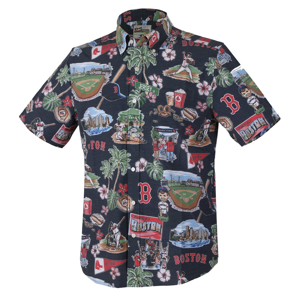 Boston Red Sox Reyn Spooner Big & Tall Scenic Performance Tri-Blend Aloha Button-Down Shirt - Navy