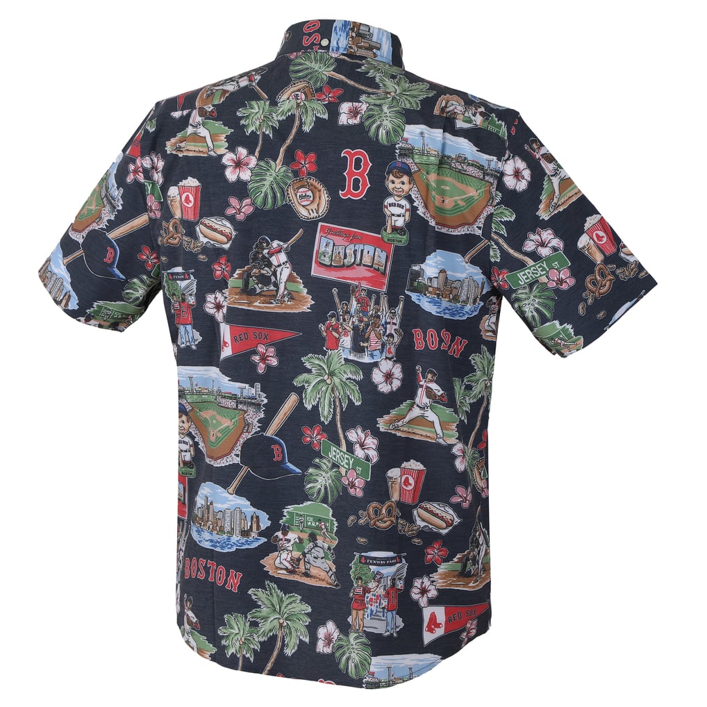 Boston Red Sox Reyn Spooner Big & Tall Scenic Performance Tri-Blend Aloha Button-Down Shirt - Navy