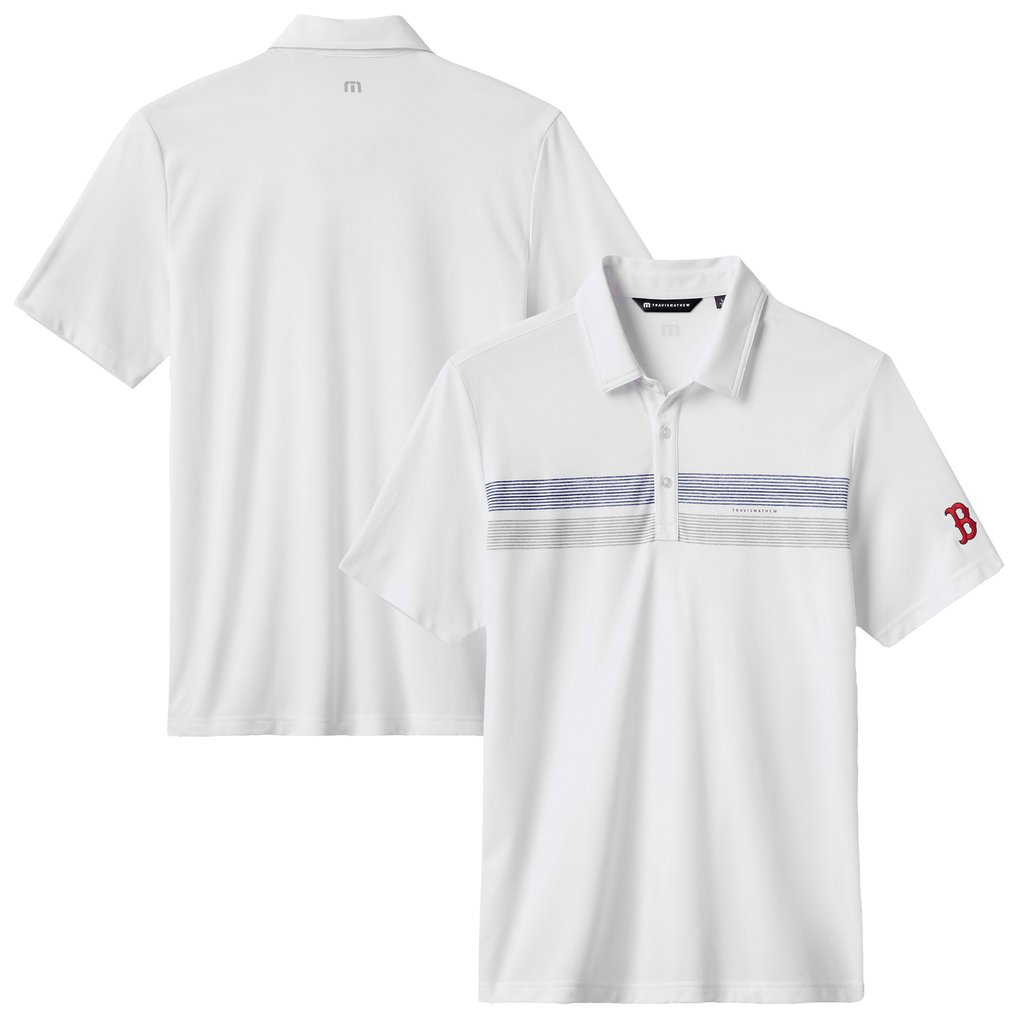 Boston Red Sox TravisMathew Top Recruit Tri-Blend Polo - White