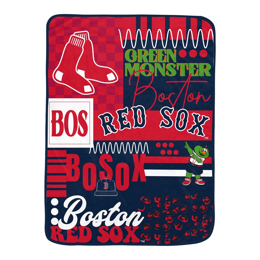 Boston Red Sox Pegasus 66" x 95" Oversized Loco Check Ultra Cozy Blanket