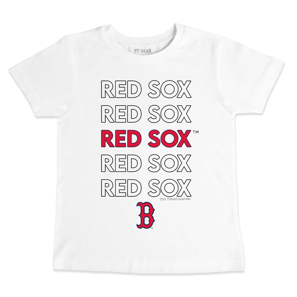 Boston Red Sox Tiny Turnip Toddler Stacked T-Shirt - White