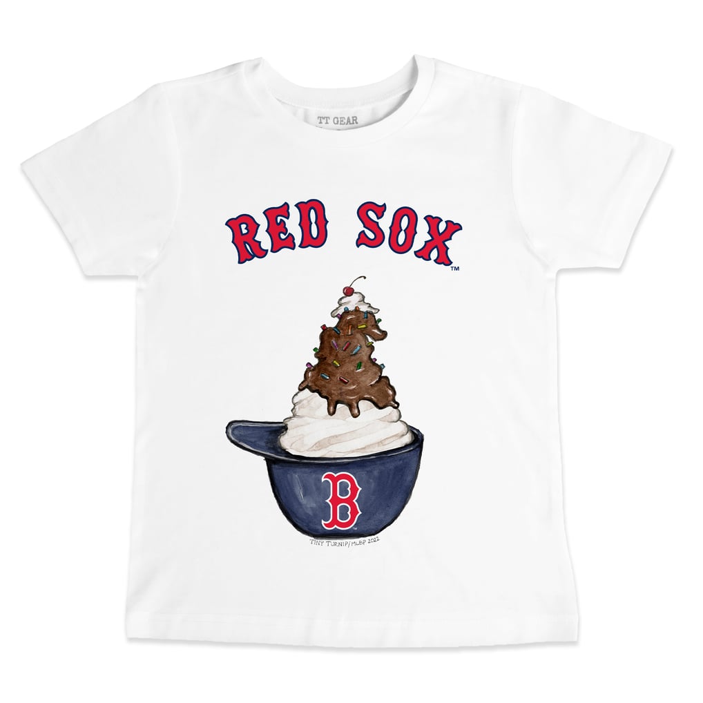 Boston Red Sox Tiny Turnip Toddler Sundae Helmet T-Shirt - White