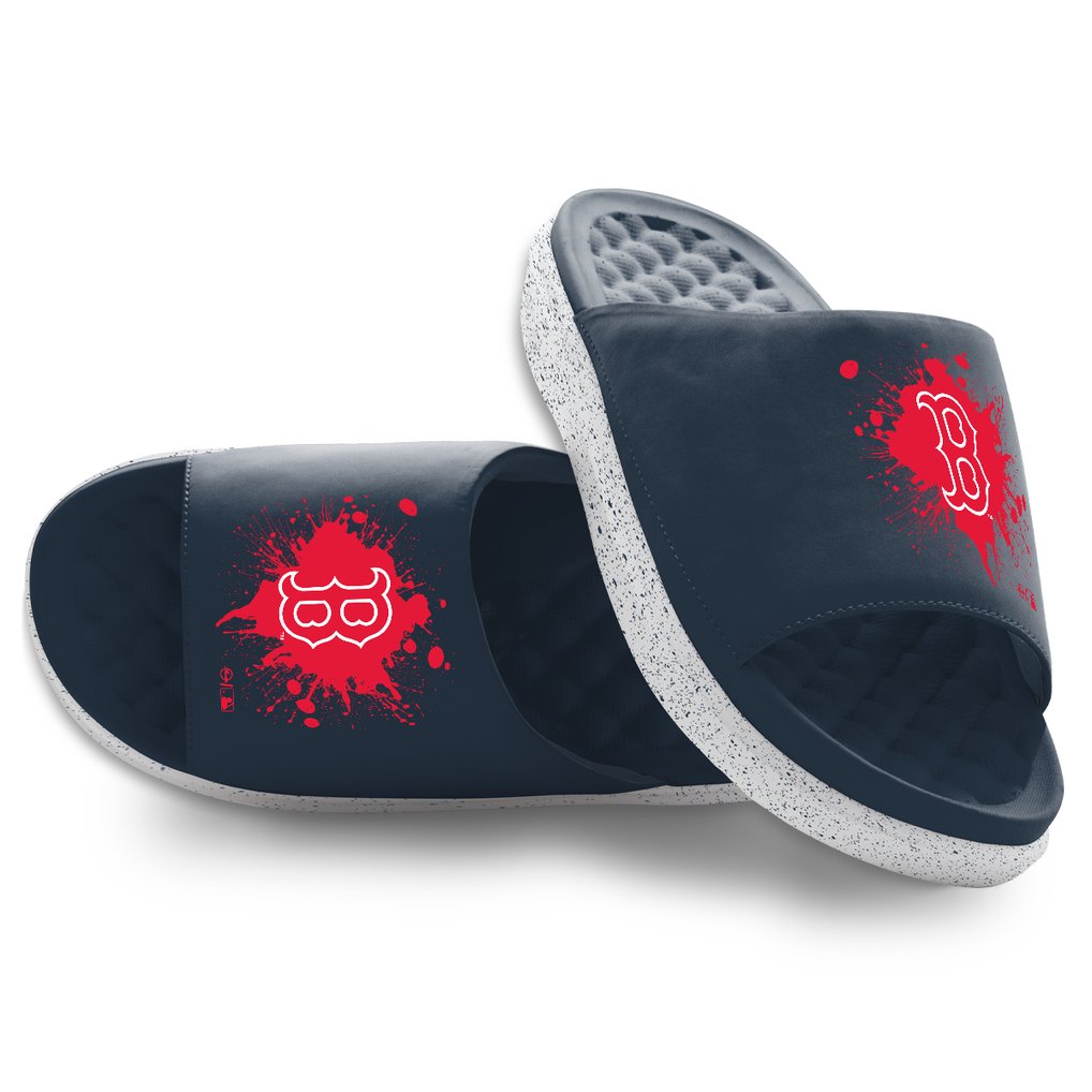 Boston Red Sox ISlide Unisex Centered Logo Splat Motive Slide Sandals