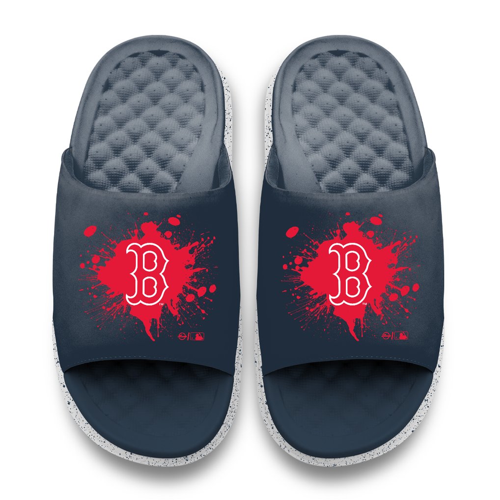 Boston Red Sox ISlide Unisex Centered Logo Splat Motive Slide Sandals