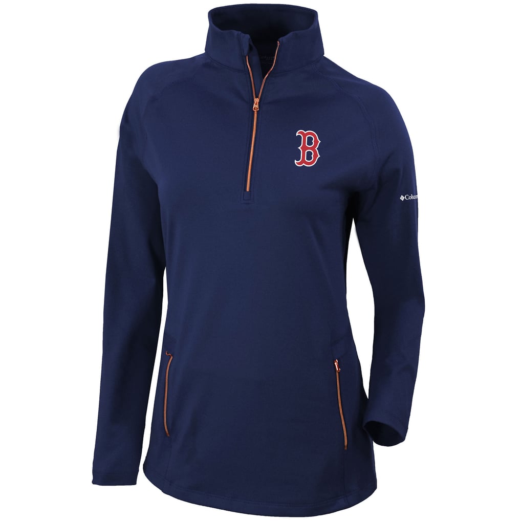  Boston Red Sox Columbia Women's Omni-Wick Outward Nine Quarter-Zip Pullover Top - Navy