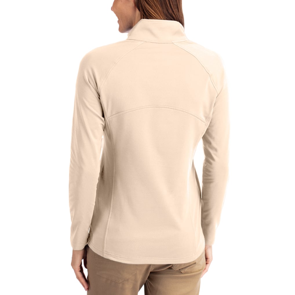 Boston Red Sox Cutter & Buck Women's Cooperstown Collection Adapt Eco Knit Stretch Half-Zip Pullover - Tan