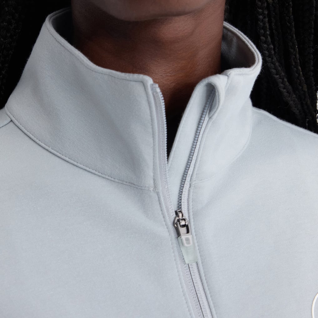 Boston Red Sox Fanatics Women's Oversized Clutch Tri-Blend Half-Zip Pullover - Gray