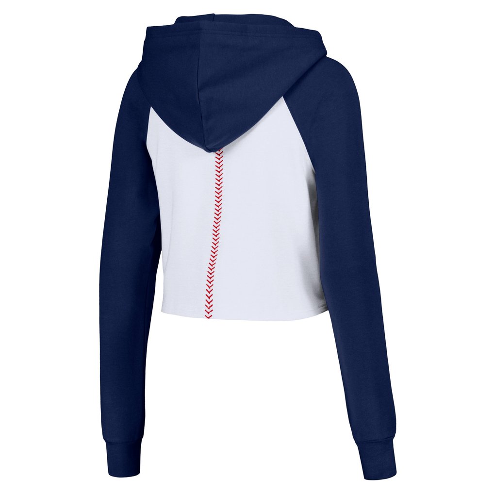 Boston Red Sox Lusso Women's Jane Raglan Quarter-Zip Tri-Blend Cropped Pullover Hoodie - White
