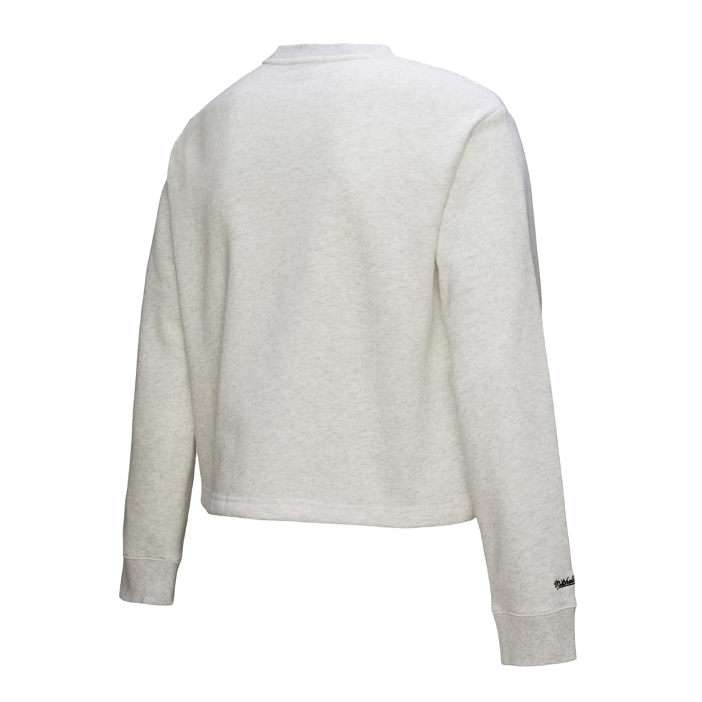 Boston Red Sox Mitchell & Ness Women's Cropped Toggle Pullover Sweatshirt - Heather Gray