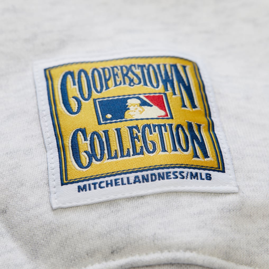 Boston Red Sox Mitchell & Ness Women's Cropped Toggle Pullover Sweatshirt - Heather Gray