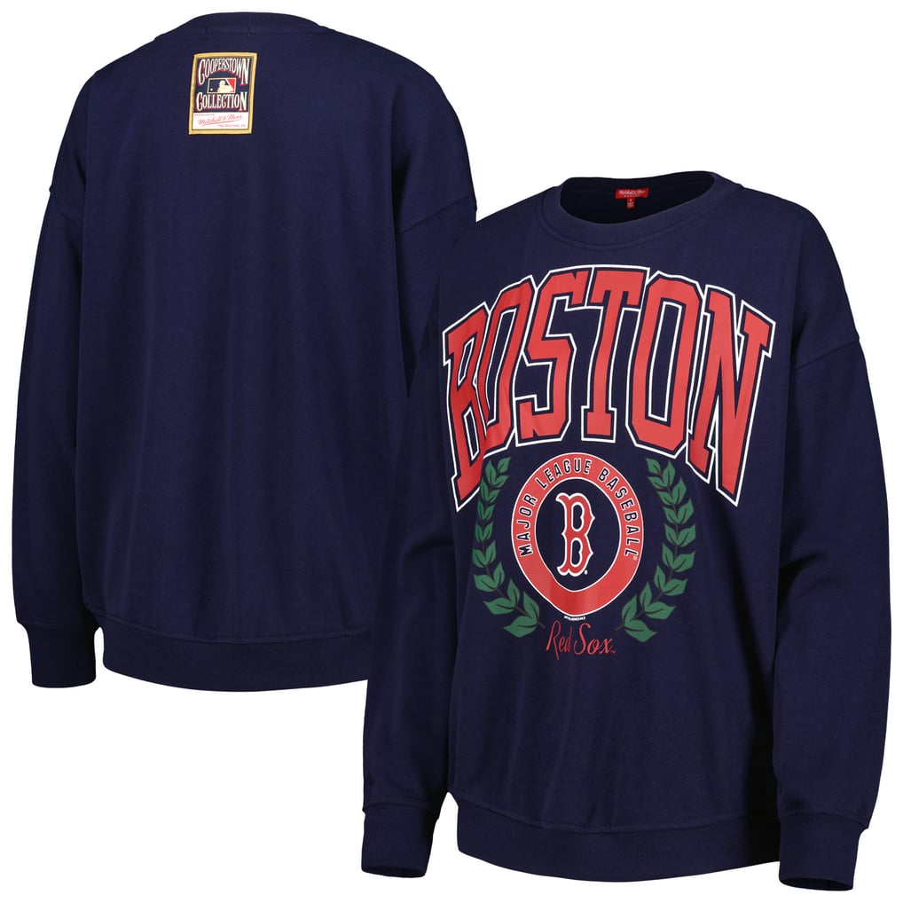 Boston Red Sox Mitchell & Ness Women's Logo Lt 2.0 Pullover Sweatshirt - Navy