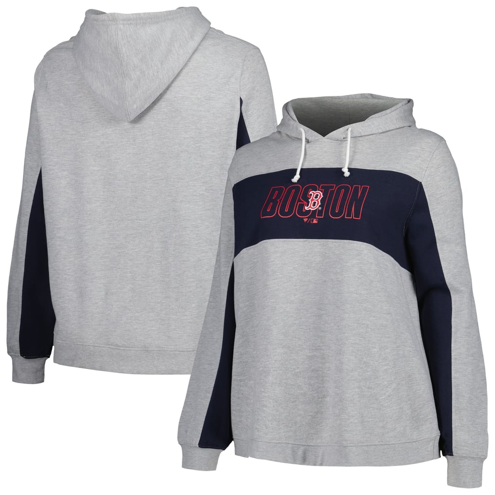 Boston Red Sox Profile Women's Plus Size Pullover Jersey Hoodie - Heather Gray
