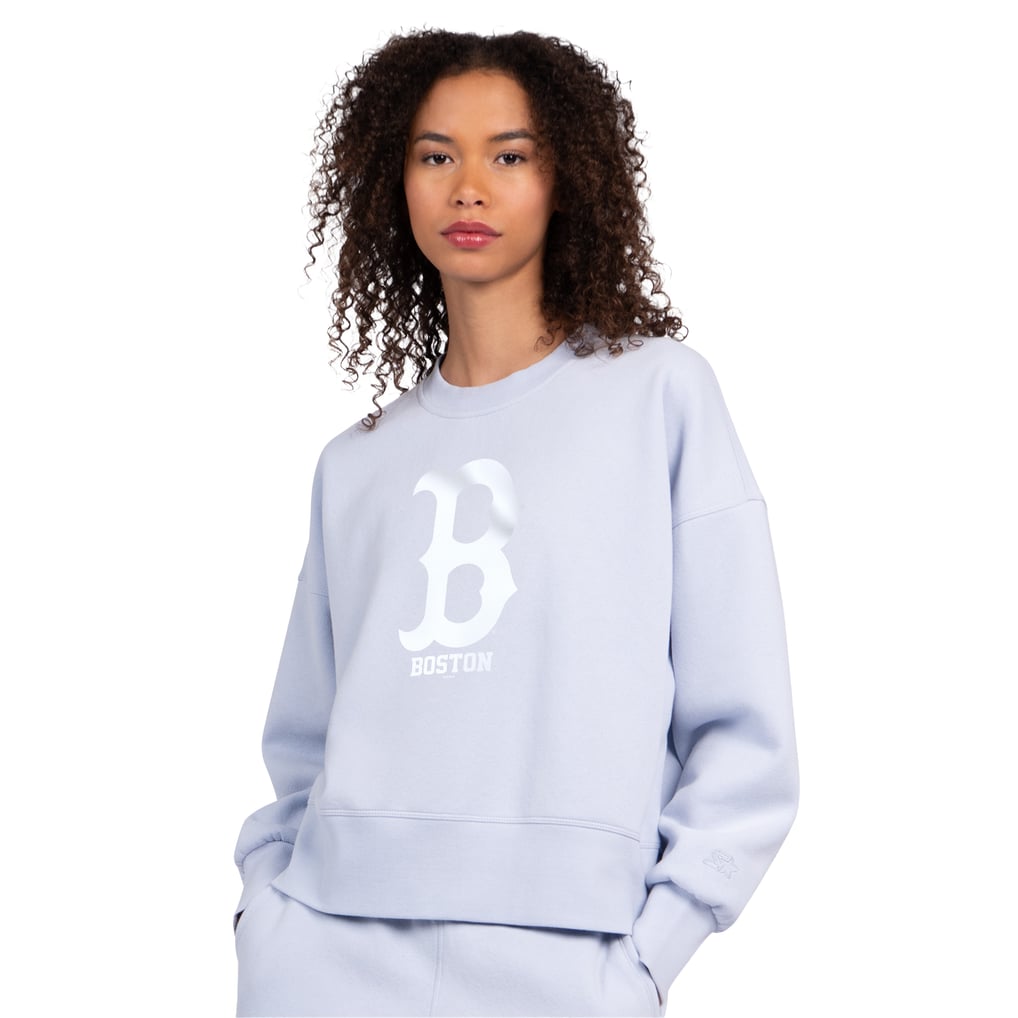 Boston Red Sox Starter Women's Pastels Boxy Fleece Sweatshirt - Light Blue
