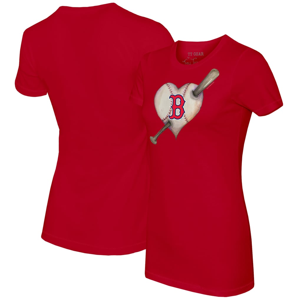 Boston Red Sox Tiny Turnip Women's Heart Bat T-Shirt - Red
