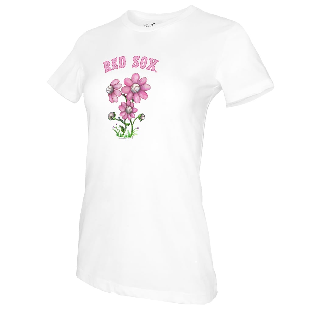 Boston Red Sox Tiny Turnip Women's Blooming Baseballs T-Shirt - White