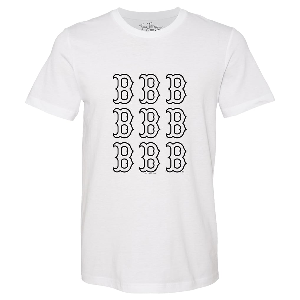  Boston Red Sox Tiny Turnip Women's Logo Grid T-Shirt - White