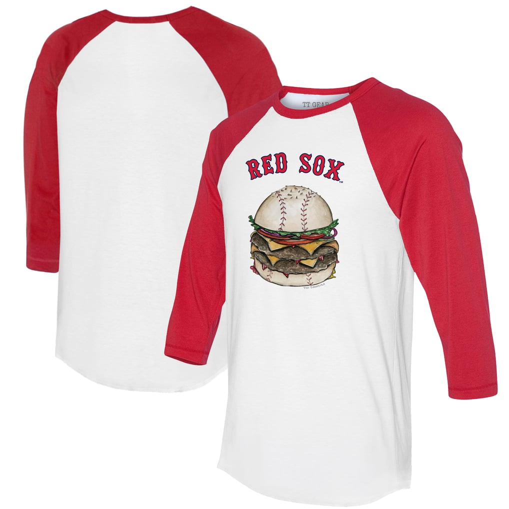 Boston Red Sox Tiny Turnip Women's Burger 3/4-Sleeve Raglan T-Shirt - White/Red